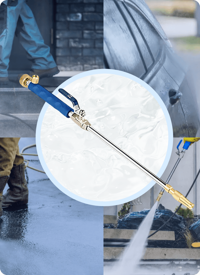 HydroNozzle pressure washer attachment in use